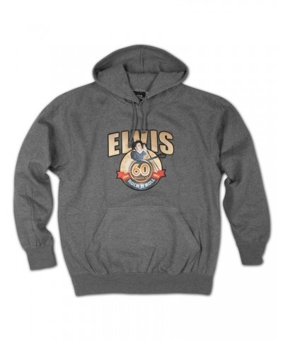 Elvis Presley 60th Anniversary Rock N Roll Grey Hoodie $18.15 Sweatshirts