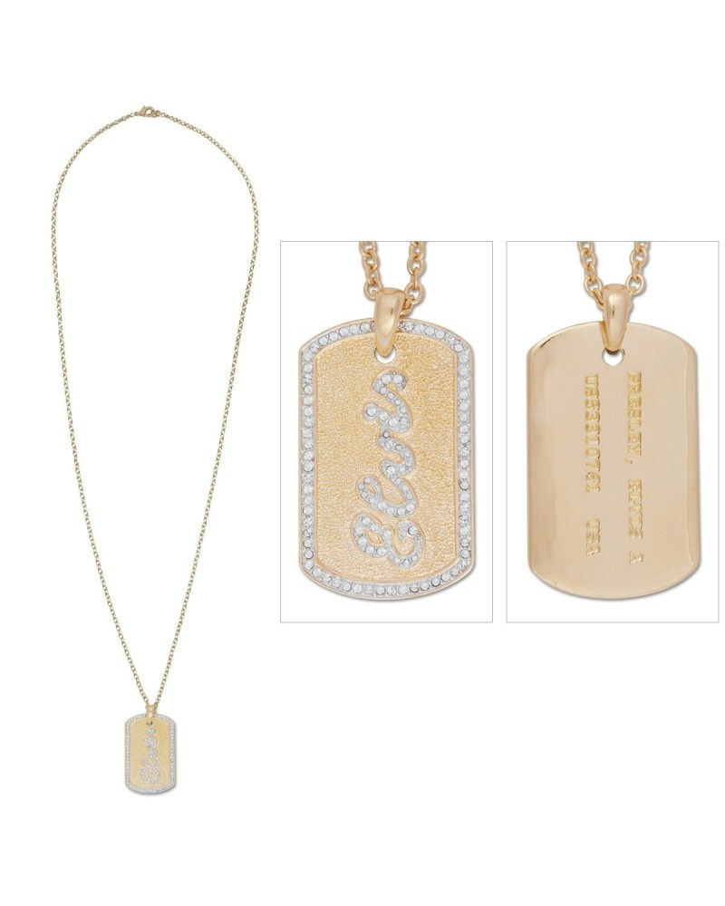 Elvis Presley Script Dog Tag Necklace $43.75 Accessories