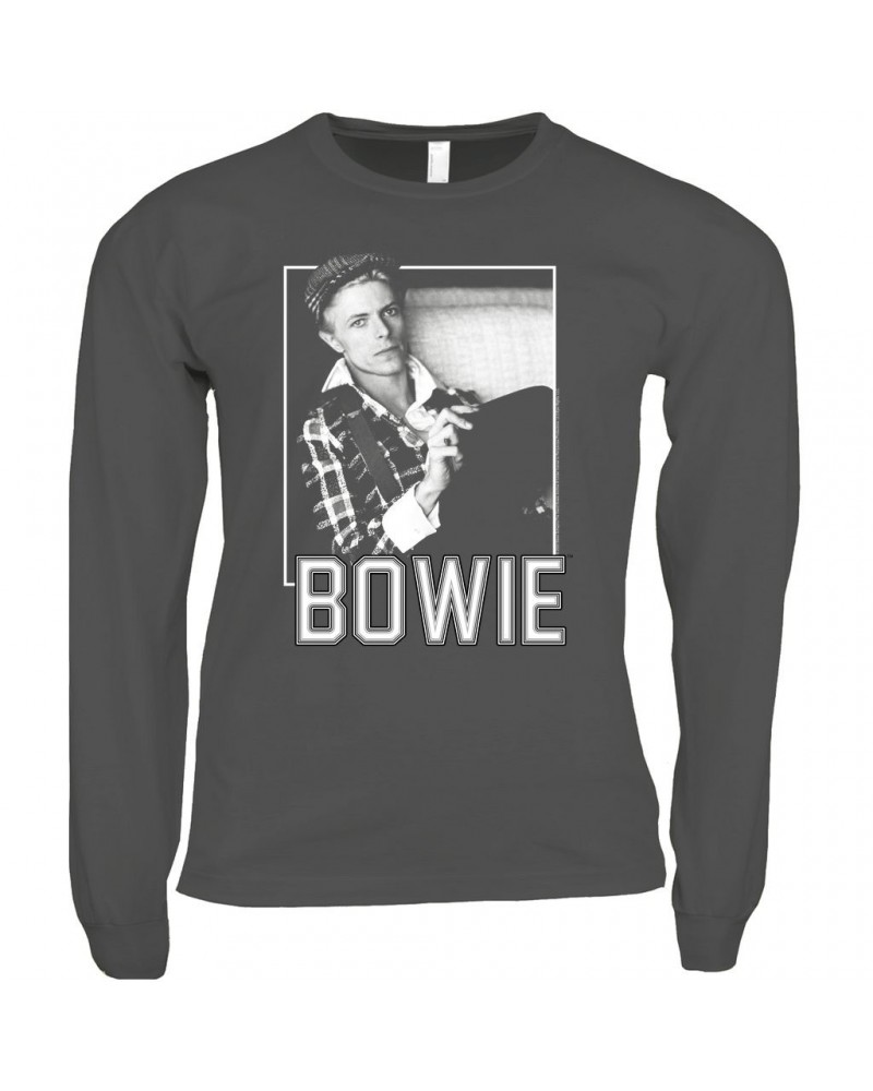 David Bowie Long Sleeve Shirt | Bowie In Black And White Shirt $13.18 Shirts