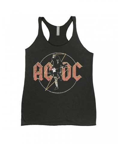 AC/DC Ladies' Tank Top | Angus Young And Logo Distressed Shirt $12.16 Shirts