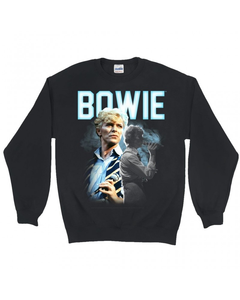 David Bowie Sweatshirt | Bowie 1983 Concert Imagery Sweatshirt $11.18 Sweatshirts