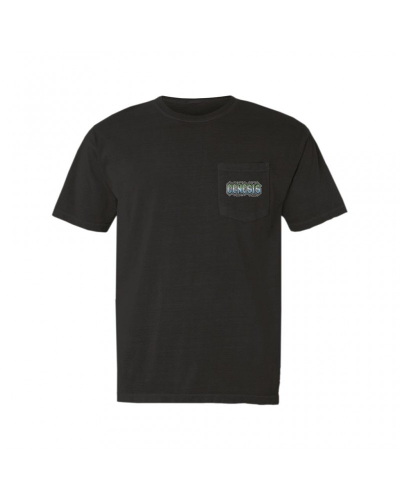 Genesis T-Shirt | Retro Vintage Vibration Logo Distressed Pocket T-shirt $10.18 Shirts