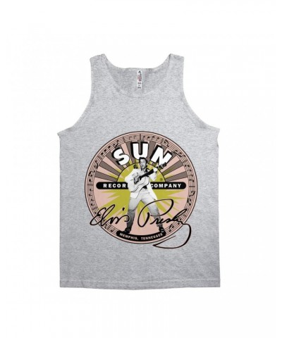 Elvis Presley Sun Records Unisex Tank Top | SIgnature With Burst Sun Records Shirt $10.73 Shirts