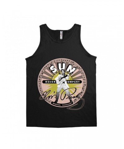 Elvis Presley Sun Records Unisex Tank Top | SIgnature With Burst Sun Records Shirt $10.73 Shirts