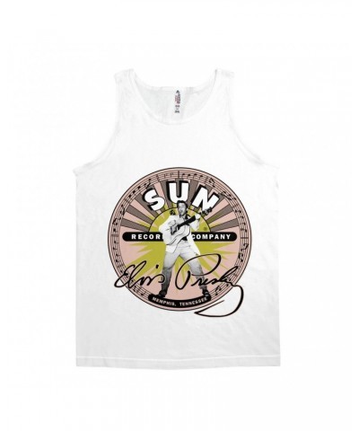 Elvis Presley Sun Records Unisex Tank Top | SIgnature With Burst Sun Records Shirt $10.73 Shirts