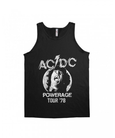 AC/DC Unisex Tank Top | 1978 Powerage Tour Image Distressed Shirt $9.23 Shirts