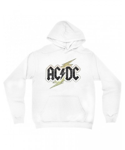 AC/DC Hoodie | Gold Bolt Logo Distressed Hoodie $15.58 Sweatshirts