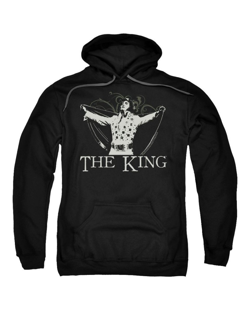 Elvis Presley Hoodie | ORNATE KING Pull-Over Sweatshirt $9.60 Sweatshirts