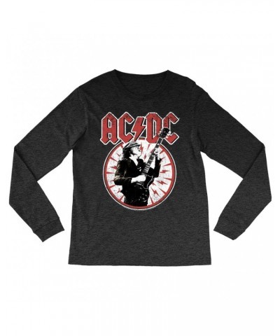 AC/DC Long Sleeve Shirt | Angus Young In Bolts Design Distressed Shirt $8.99 Shirts