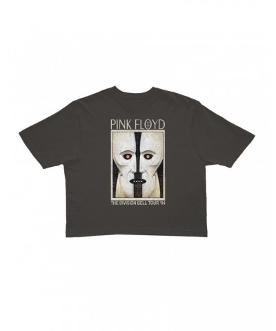 Pink Floyd Ladies' Crop Tee | Division Bell Tour 1994 Distressed Crop T-shirt $9.43 Shirts