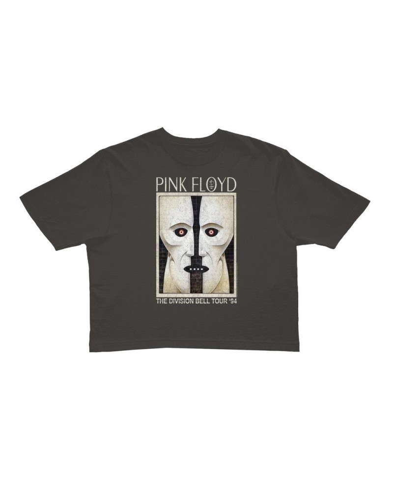 Pink Floyd Ladies' Crop Tee | Division Bell Tour 1994 Distressed Crop T-shirt $9.43 Shirts