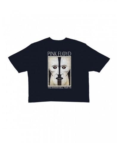 Pink Floyd Ladies' Crop Tee | Division Bell Tour 1994 Distressed Crop T-shirt $9.43 Shirts