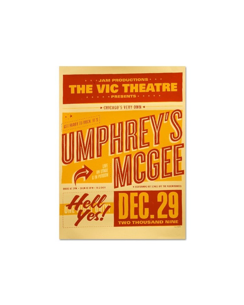 Umphrey's McGee 12/29/2009 Vic Theatre Commemorative Poster $7.40 Decor