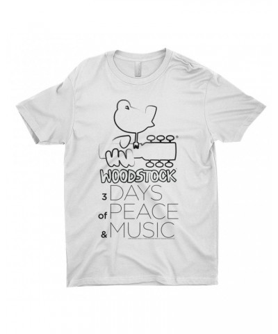 Woodstock T-Shirt | 3 Days Of Peace And Music Drawing Shirt $11.73 Shirts