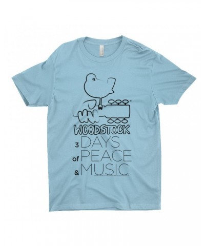 Woodstock T-Shirt | 3 Days Of Peace And Music Drawing Shirt $11.73 Shirts