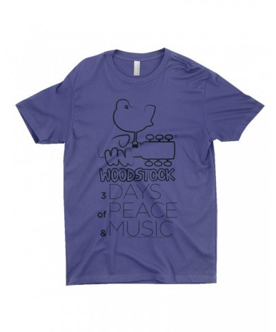 Woodstock T-Shirt | 3 Days Of Peace And Music Drawing Shirt $11.73 Shirts