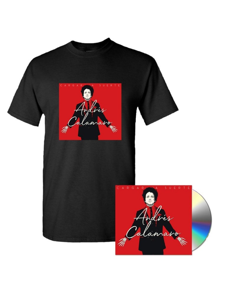 Andrés Calamaro Men's "Cargar La Suerte" Black T-Shirt + CD $16.10 CD