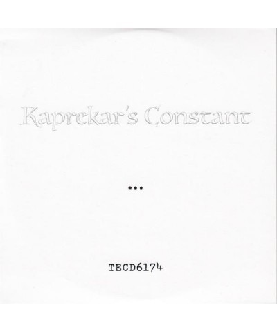 Kaprekar's Constant MEANWHILE CD $4.67 CD