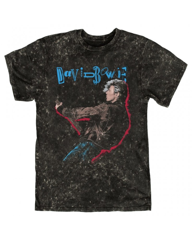 David Bowie T-shirt | 1987 Glass Spider Tour Colorful Shadow Image Mineral Wash Shirt $11.08 Shirts