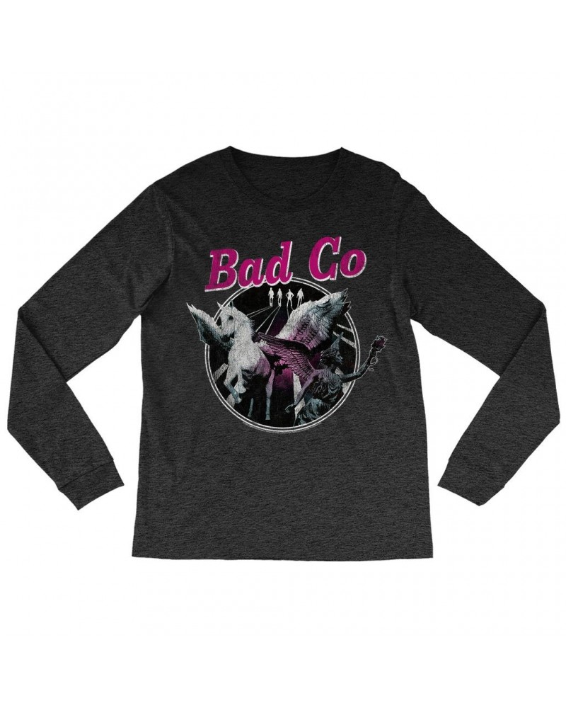 Bad Company Long Sleeve Shirt | In Space Pegasus Angel Distressed Shirt $9.88 Shirts