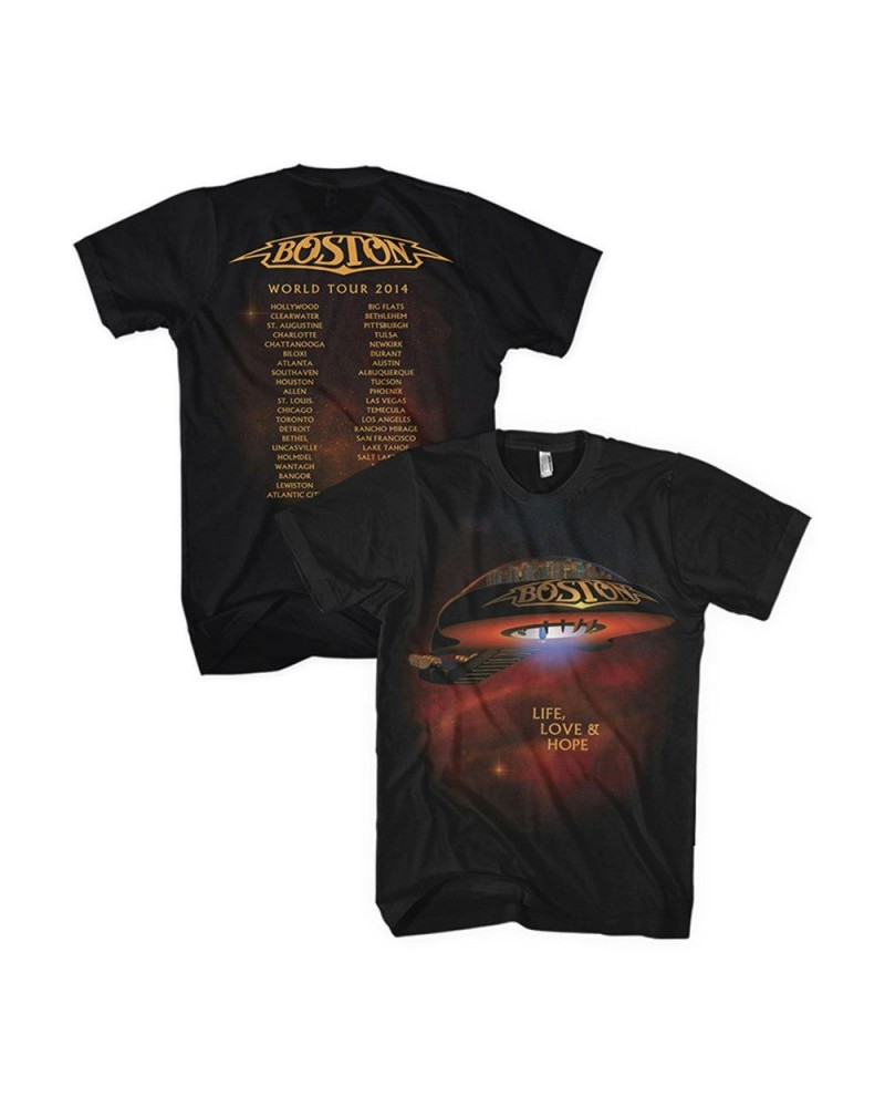 Boston Life Love & Hope Album Cover Itinerary Tee $9.98 Shirts