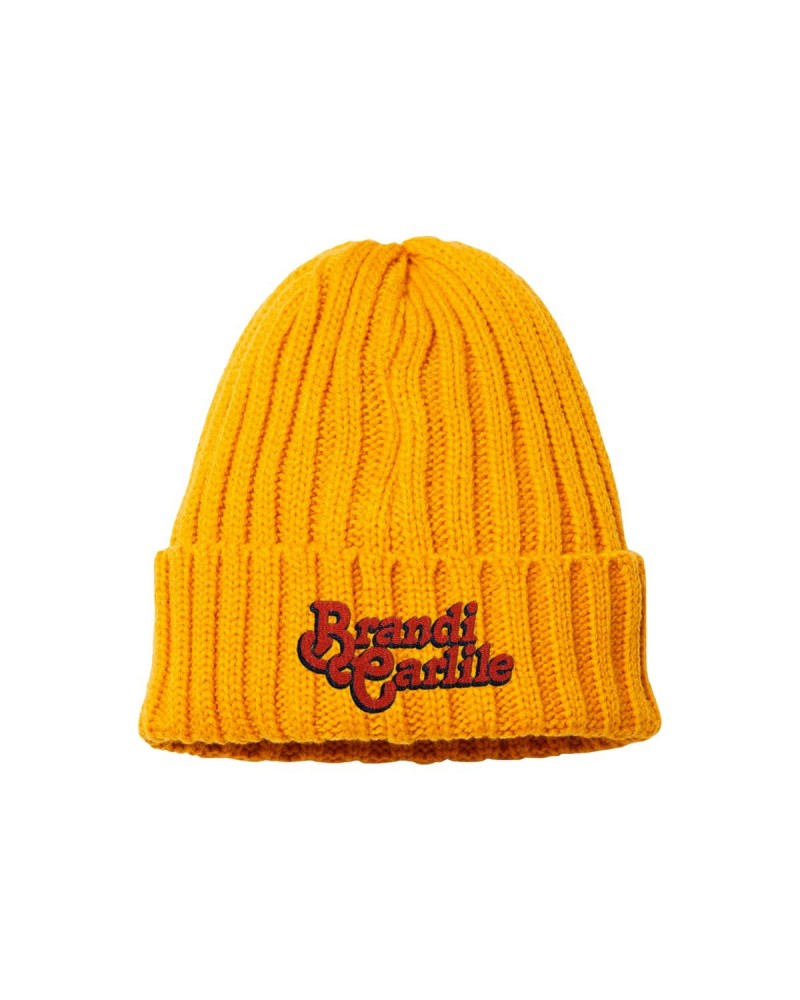 Brandi Carlile Logo Yellow Beanie $20.25 Hats