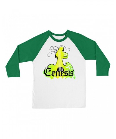 Genesis 3/4 Sleeve Baseball Tee | Vintage Guitar Logo Shirt $13.18 Shirts