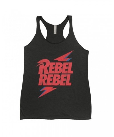 David Bowie Ladies' Tank Top | Rebel Rebel Lightning Bolt Distressed Shirt $13.03 Shirts