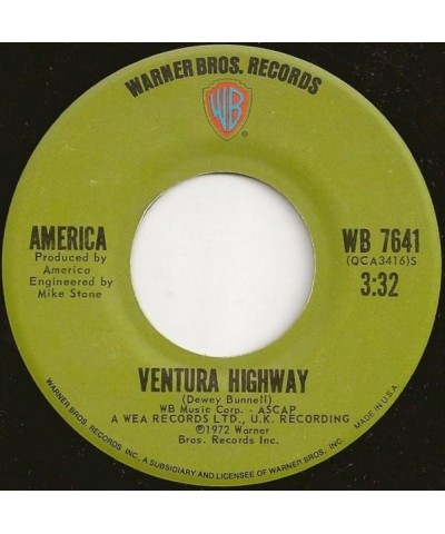 America VENTURA HIGHWAY Vinyl Record $19.00 Vinyl