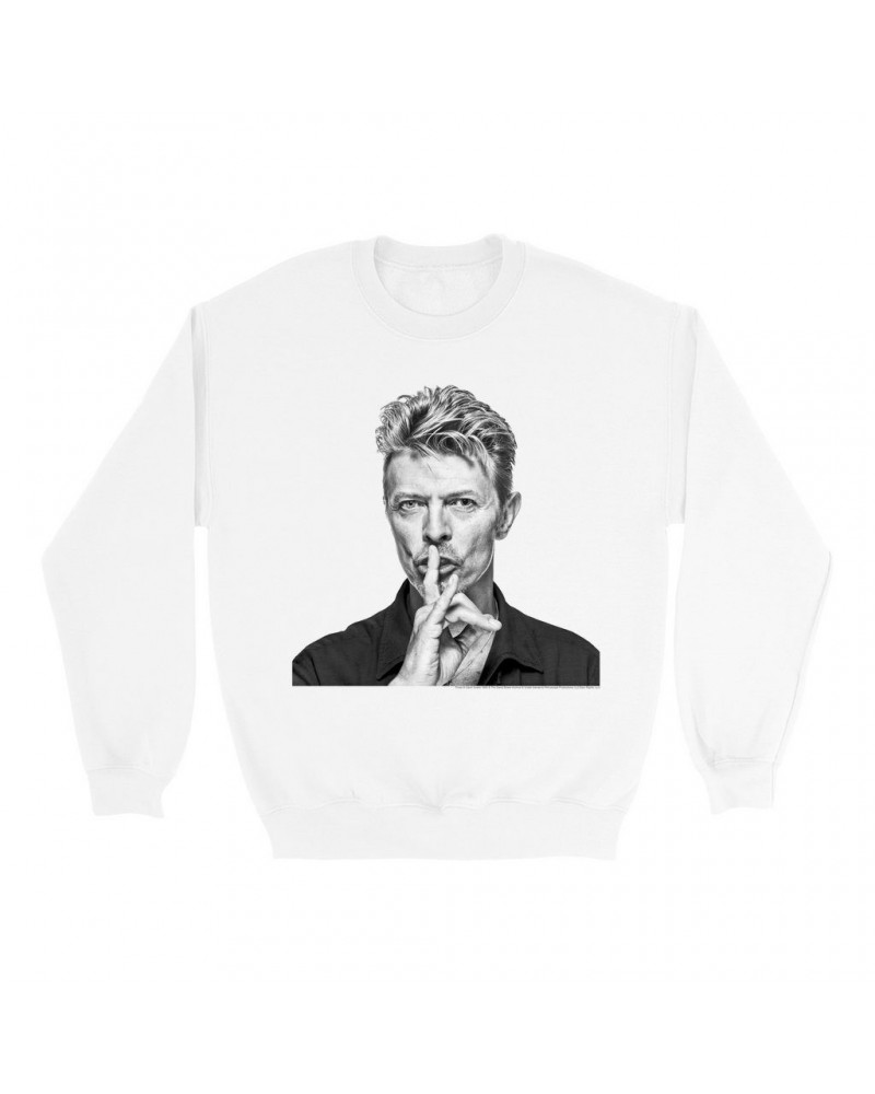 David Bowie Sweatshirt | Bowie Black And White Photo Sweatshirt $16.43 Sweatshirts