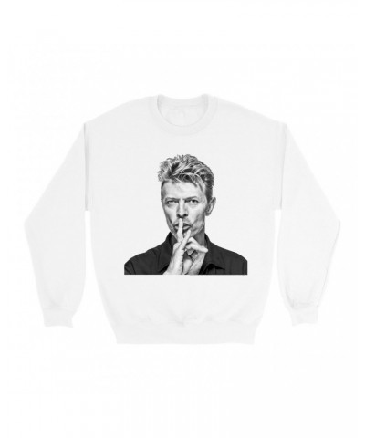 David Bowie Sweatshirt | Bowie Black And White Photo Sweatshirt $16.43 Sweatshirts