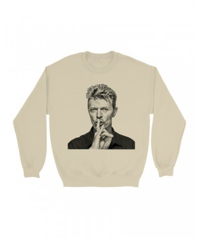 David Bowie Sweatshirt | Bowie Black And White Photo Sweatshirt $16.43 Sweatshirts