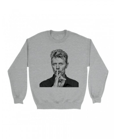 David Bowie Sweatshirt | Bowie Black And White Photo Sweatshirt $16.43 Sweatshirts