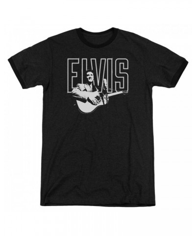 Elvis Presley Shirt | WHITE GLOW Premium Ringer Tee $8.36 Shirts