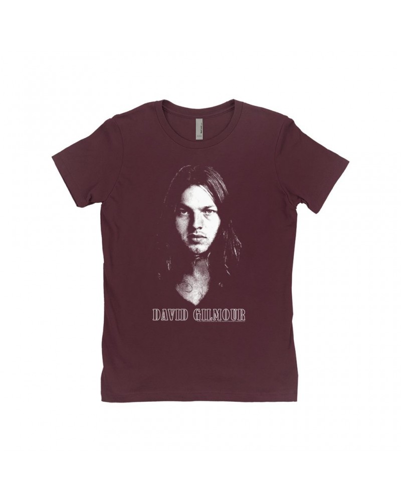 David Gilmour Ladies' Boyfriend T-Shirt | Pink Floyd Portrait Shirt $7.49 Shirts