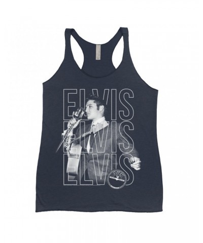 Elvis Presley Ladies' Tank Top | Live Sun Triple Logo Shirt $9.55 Shirts