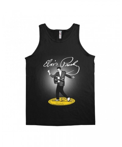 Elvis Presley Unisex Tank Top | Signature Stepping On Hits Shirt $9.73 Shirts