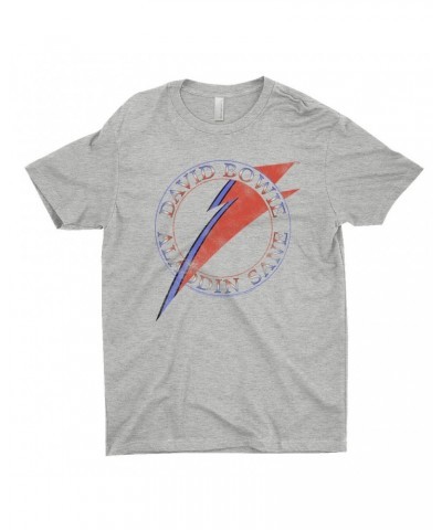 David Bowie T-Shirt | Red And Blue Aladdin Sane Logo Distressed Shirt $12.48 Shirts