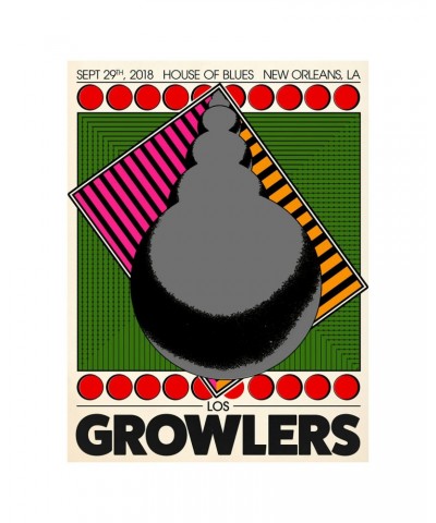 The Growlers New Orleans Show Poster Fall 2018 $13.60 Decor