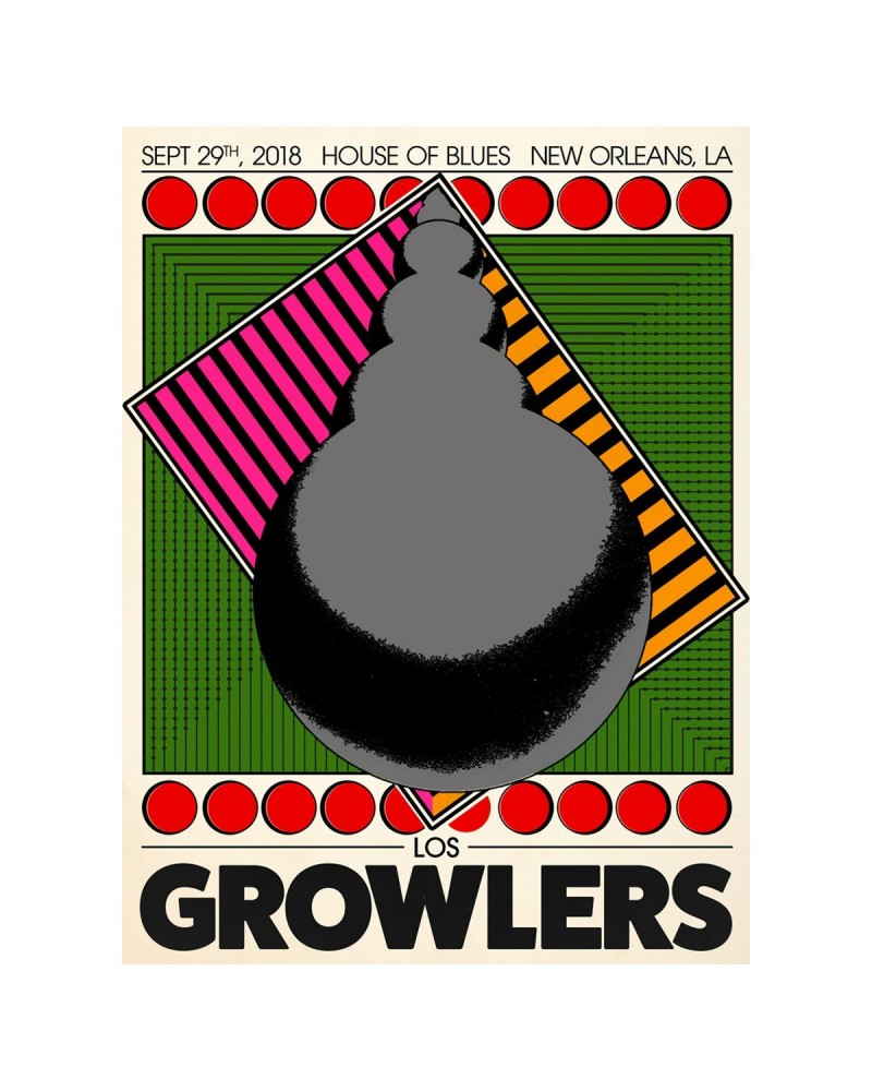 The Growlers New Orleans Show Poster Fall 2018 $13.60 Decor