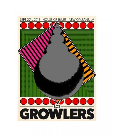 The Growlers New Orleans Show Poster Fall 2018 $13.60 Decor