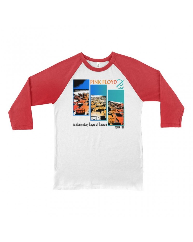 Pink Floyd 3/4 Sleeve Baseball Tee | Fragmented Momentary Lapse Of Reason '87 Tour Shirt $11.68 Shirts