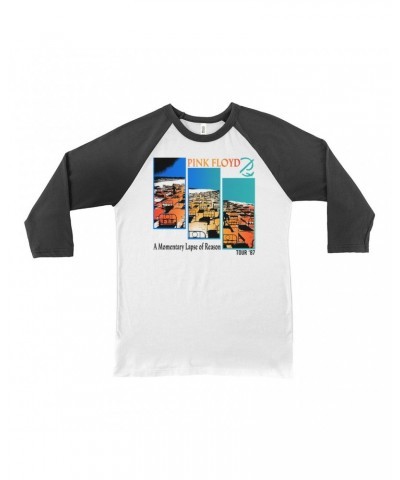 Pink Floyd 3/4 Sleeve Baseball Tee | Fragmented Momentary Lapse Of Reason '87 Tour Shirt $11.68 Shirts