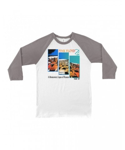 Pink Floyd 3/4 Sleeve Baseball Tee | Fragmented Momentary Lapse Of Reason '87 Tour Shirt $11.68 Shirts