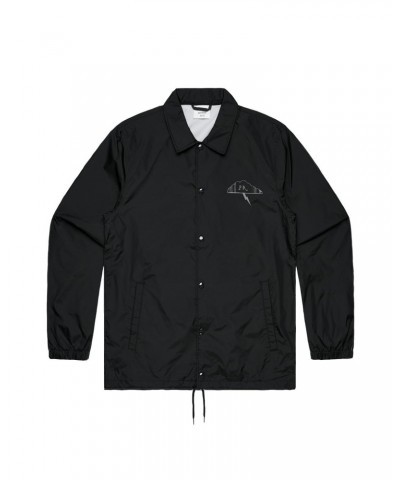 Frightened Rabbit Sing The Greys Lightning Bolt Coach Jacket Black $32.30 Outerwear