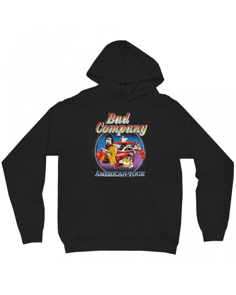 Bad Company Hoodie | Crazy Circles American Tour Distressed Hoodie $16.38 Sweatshirts