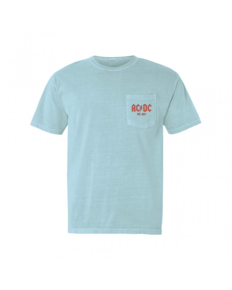 AC/DC T-Shirt | Est. 1973 Pastel Logo Pocket T-shirt $11.38 Shirts