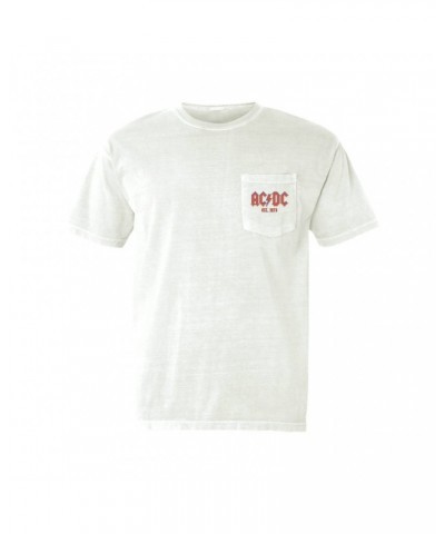 AC/DC T-Shirt | Est. 1973 Pastel Logo Pocket T-shirt $11.38 Shirts