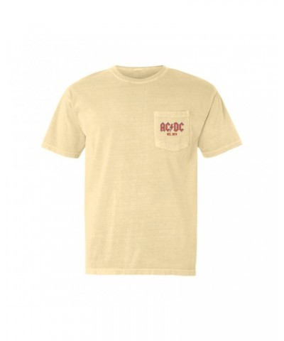 AC/DC T-Shirt | Est. 1973 Pastel Logo Pocket T-shirt $11.38 Shirts